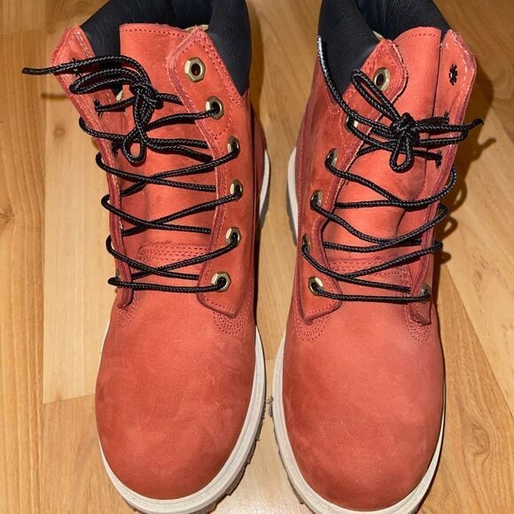 Red Suede Black Leather TIMBERLAND Boots Red Suede Black Leather TIMBERL… - Picture 14 of 16